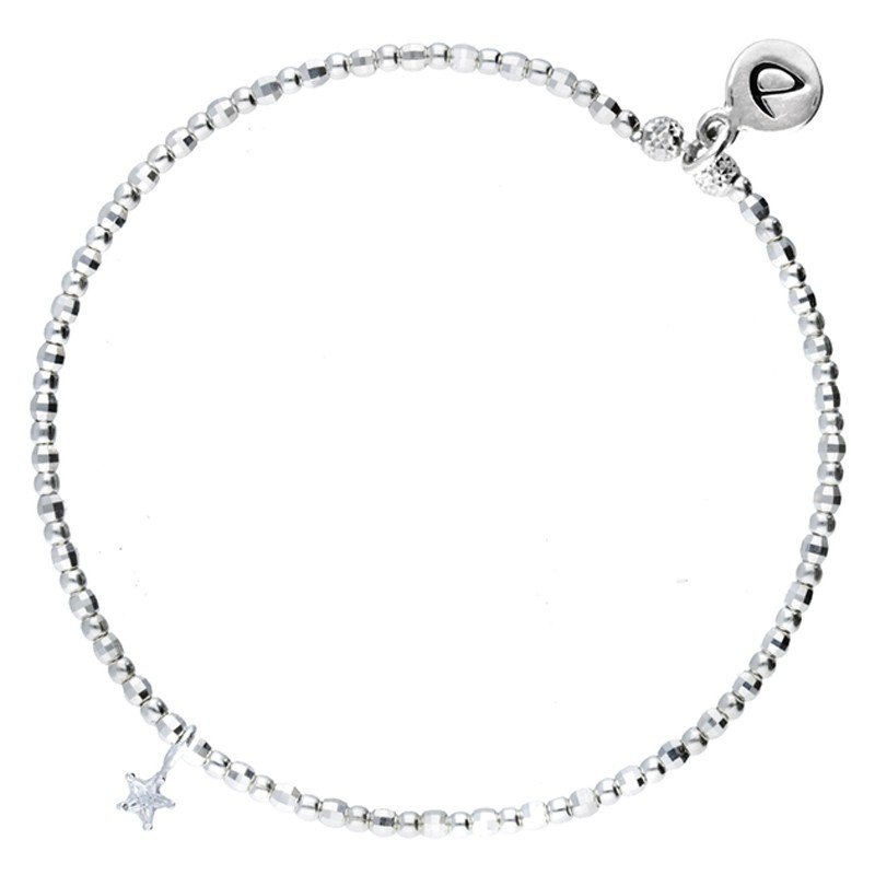 Bracelet élastique Perles en Argent & PETITE ETOILE OXYDE DORIANE BIJOUX