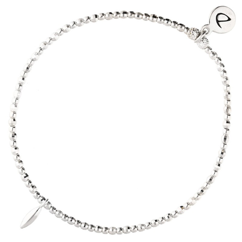 Bracelet élastique Perles Argent & PETITE GOUTTE fine design TAILLE L