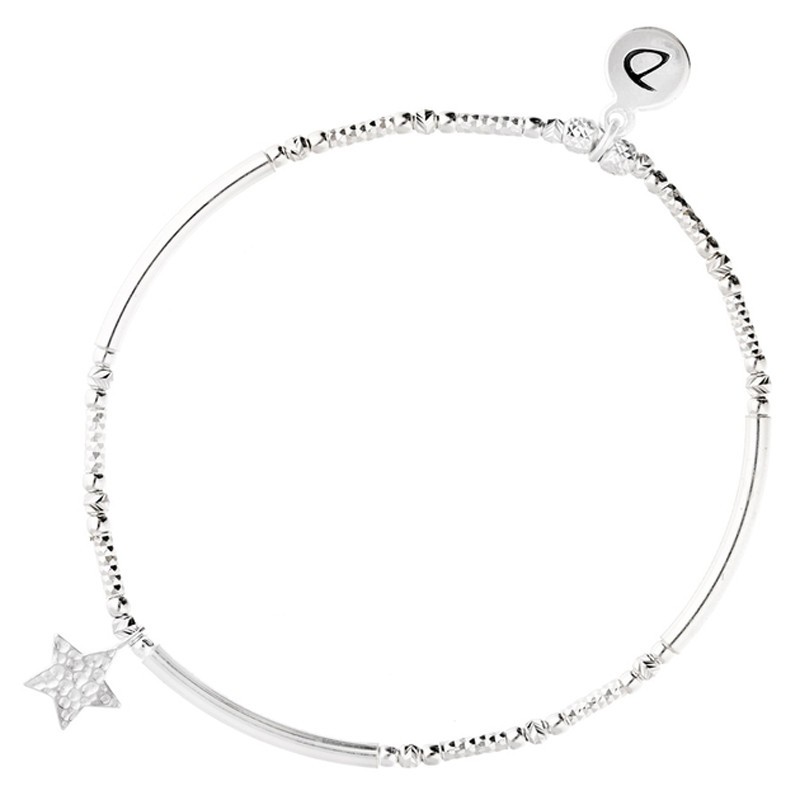Bracelet élastique Perles Argent - Tubes & pendentif ETOILE MARTELEE doriane bijoux Bracelet élastique Perles Argent - Tubes & pendentif ETOILE MARTELEE doriane bijoux