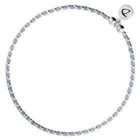 Bracelet élastique GRAIN DE FOLIE - Perles argent & Miyuki grises DORIANE BIJOUX
