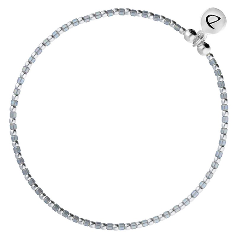 Bracelet élastique GRAIN DE FOLIE - Perles argent & Miyuki grises DORIANE BIJOUX Bracelet élastique GRAIN DE FOLIE - Perles argent & Miyuki grises DORIANE BIJOUX