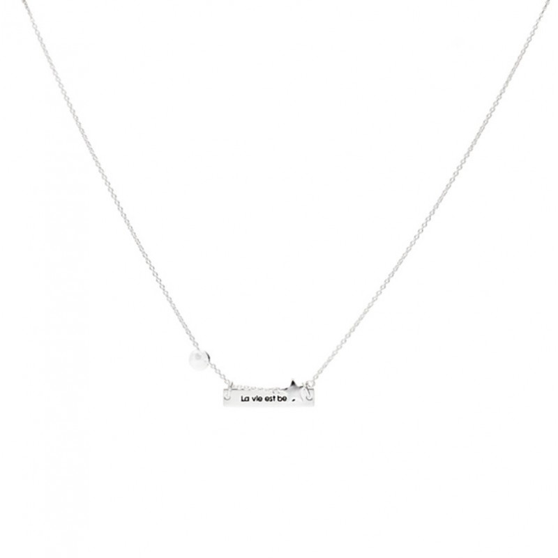 Collier ras de cou LA VIE EST BELLE en argent - Pastille & Etoile DORIANE BIJOUX Collier ras de cou LA VIE EST BELLE en argent - Pastille & Etoile DORIANE BIJOUX