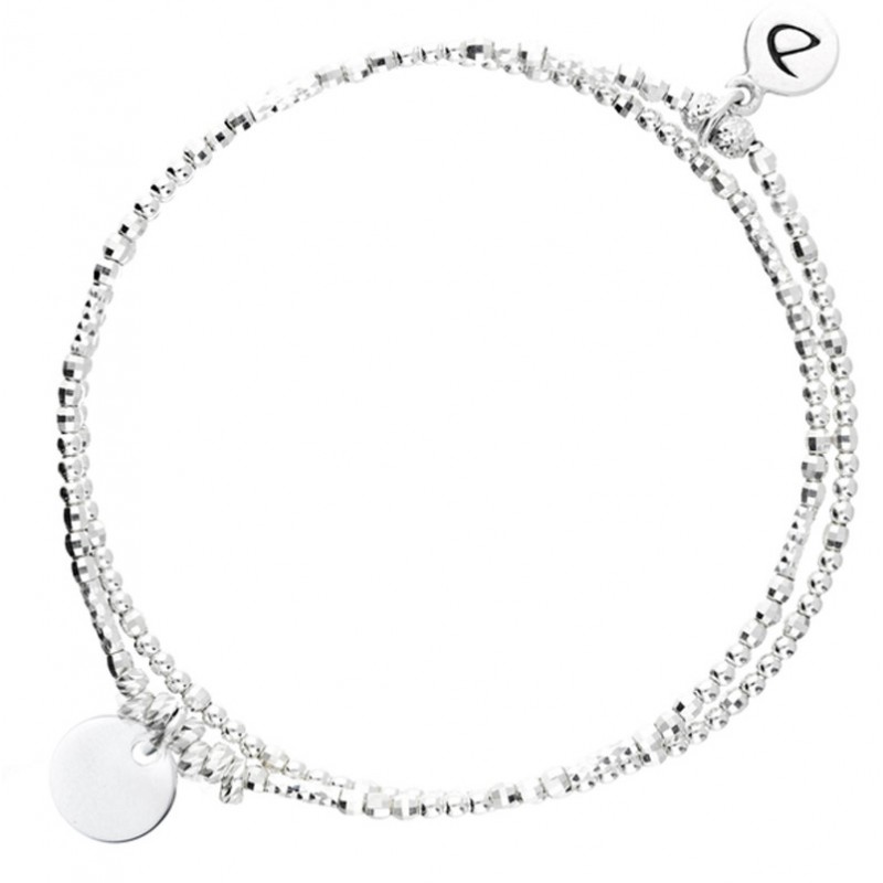 Bracelet élastique double tours Argent SILVER PASTILLE - Tubes & Perles diamantées - DORIANE Bijoux Bracelet élastique double tours Argent SILVER PASTILLE - Tubes & Perles diamantées - DORIANE Bijoux
