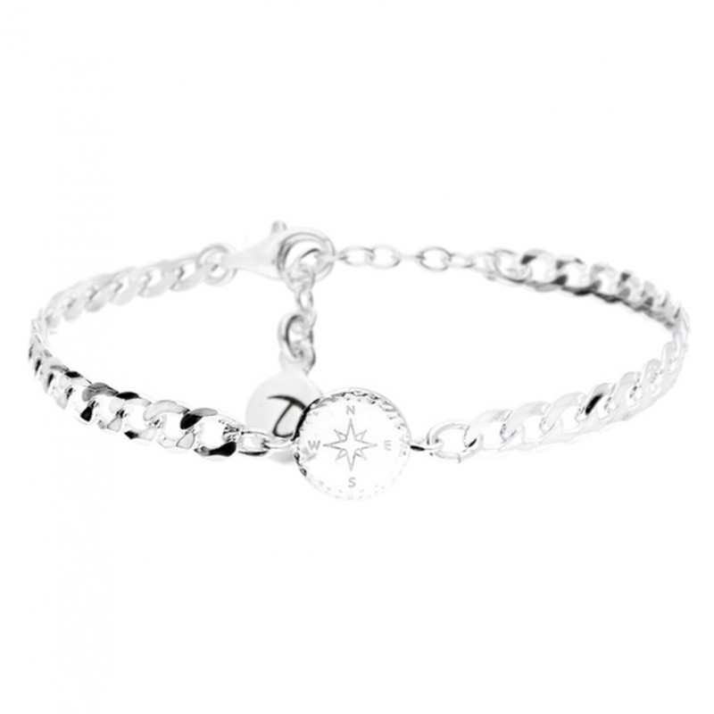 Bracelet chaîne gourmette Argent - Médaille Rose des vents DORIANE BIJOUX Bracelet chaîne gourmette Argent - Médaille Rose des vents DORIANE BIJOUX