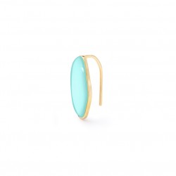 Boucle d'oreille Ear Cuff AGATHE Or - Puce allongée plaquée & Email turquoise BDM STUDIO