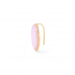 Boucle d'oreille AIR CUFF AGATHE Or - Puce allongée plaquée & Email rose BDM STUDIO