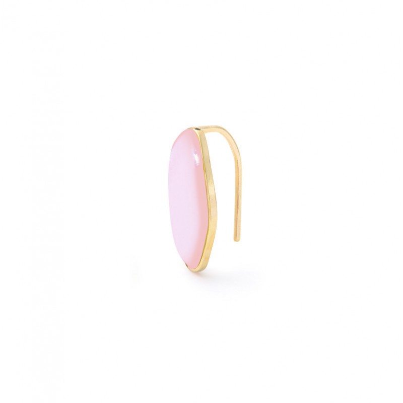 Boucle d'oreille AIR CUFF AGATHE Or - Puce allongée plaquée & Email rose BDM STUDIO Boucle d'oreille AIR CUFF AGATHE Or - Puce allongée plaquée & Email rose BDM STUDIO