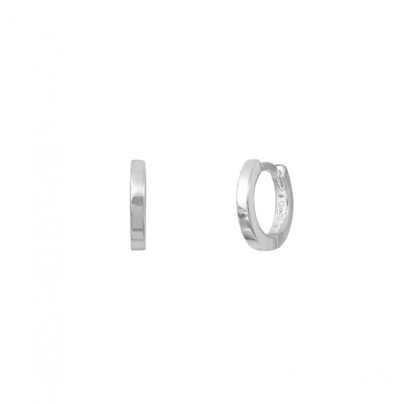 Boucles d'oreilles Mini Créoles MYRNA en argent & Section plate signées CANYON Boucles d'oreilles Mini Créoles MYRNA en argent & Section plate signées CANYON