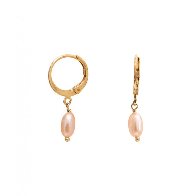 Boucles d'oreilles mini créoles CLEA Or - Dormeuses & Perles roses NILAI Boucles d'oreilles mini créoles CLEA Or - Dormeuses & Perles roses NILAI