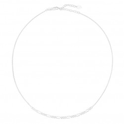 Collier court en Argent - chaîne fine & Plastron maillons figaro CANYON
