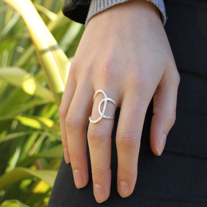 Bague Vintage Argent 925 Avec Topaze à Facettes - Taille 55, Superbe Ciselure