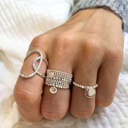 Bague large en argent 925 ciselé - L'insolite TAILLE 52