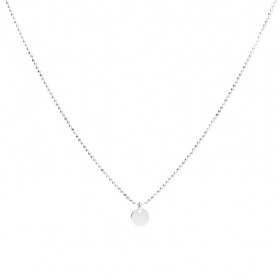 Collier ras de cou PASTILLE en Argent - Chaîne diamantée & Pastille plate signé Doriane Bijoux