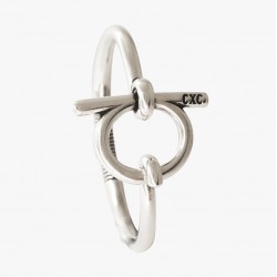 Bracelet Jonc LOOP métal - Boucle équine ronde & Barrette design CXC