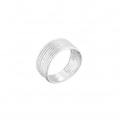 Bague Large Argent - Anneaux fins ciselés 1 cm signée CANYON
