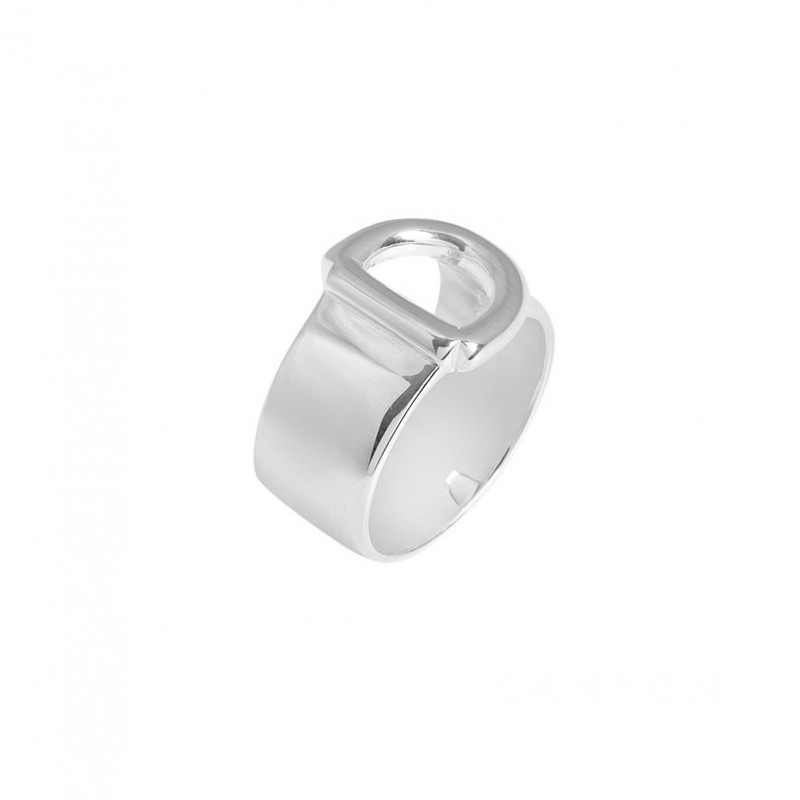 Bague Large Argent - Anneaux demi cercle signée CANYON