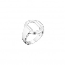 Bague Large Argent - Anneaux cercle texturé design signée CANYON