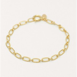 Bracelet PURE doré - Maillons torsadés XL de caractère - Nilaï Paris