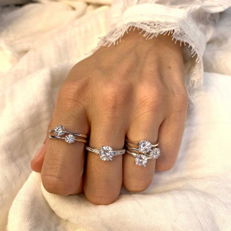 Bague Femme Argent Fin Avec Oxyde De Zirconium - Neuf Avec étiquettes
