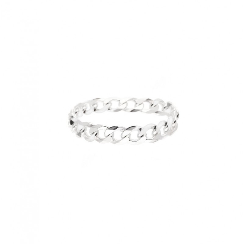 Bague gourmette San Francisco en Argent - Chaîne mailles rock - DORIANE Bijoux Bague gourmette San Francisco en Argent - Chaîne mailles rock - DORIANE Bijoux
