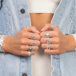 Bague fine chaîne gourmette San Francisco en Argent - Mailles Rock TAILLE 56