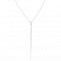 Collier court PURE en Argent - Chaîne diamantée fine en Y - DORIANE Bijoux