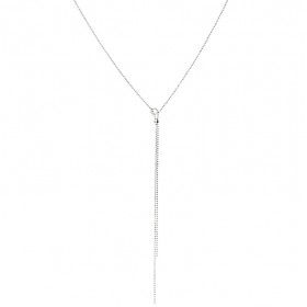 Collier court PURE en Argent - Chaîne diamantée fine en Y - DORIANE Bijoux