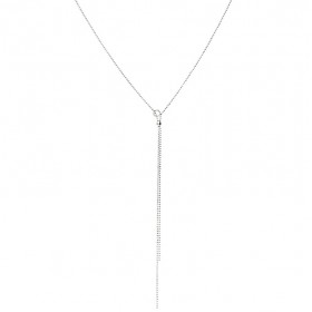 Collier sautoir THE BEST en Argent - Chaîne diamantée fine en Y - DORIANE Bijoux