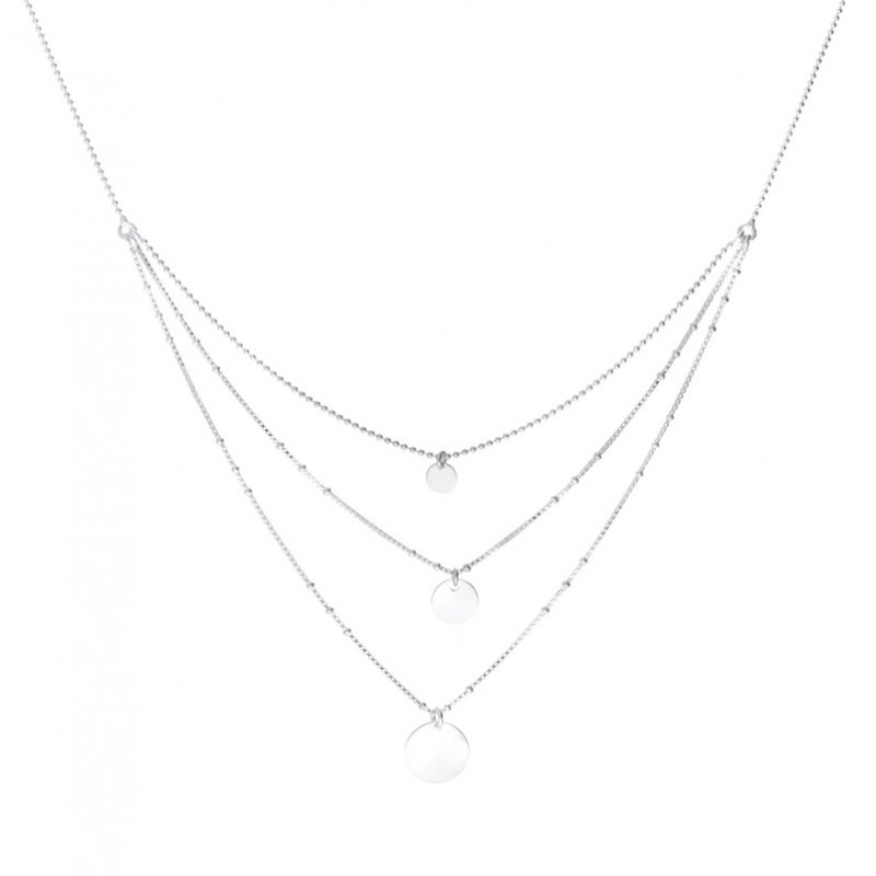 collier multi chaine argent