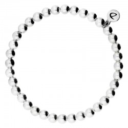 Bracelet élastique BOULES - Perles en argent 925/1000 - 5 mm - DORIANE Bijoux