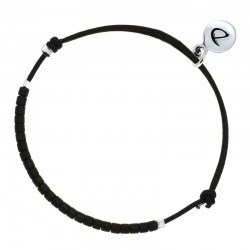Bracelet Homme MEN BLANCK argent - Cordon & Miyuki noires DORIANE Bijoux