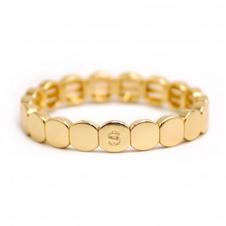 Bracelet élastiqué COLORFUL New Co GOLD - Pastilles Email Doré SIMONE A BORDEAUX