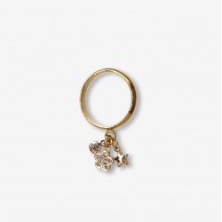 Bague ajustable BaGUEUR dorée - Etoile & Fleur Zircon signée CHORANGE