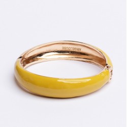 Bracelet Jonc Amok UNI Doré - Email Moutarde signé ARGELOUSE