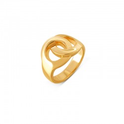 Bague large Elise ajustable plaqué or - Anneaux enchevêtrés signée Théma