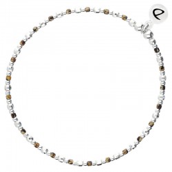 Bracelet élastique FUNNY - Perles argent & Miyuki léopard DORIANE BIJOUX