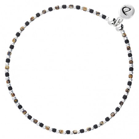 Bracelet élastique Perles Argent & PETITE GOUTTE fine design TAILLE L