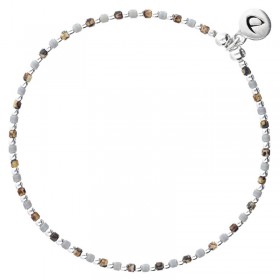 Bracelet élastique GRAIN DE FOLIE - Perles argent & Miyuki noir léopard DORIANE