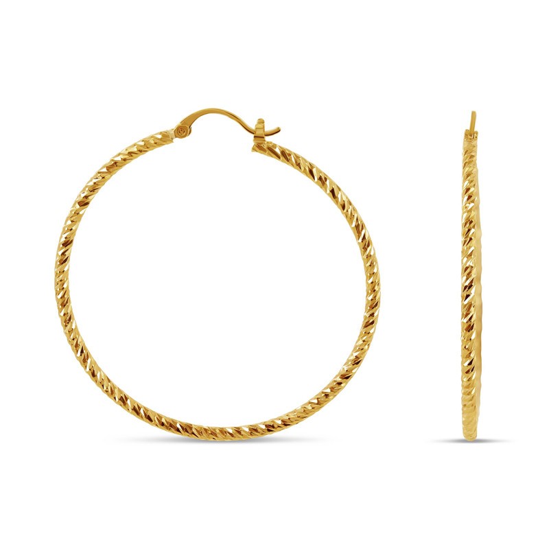 DTPsilver - DTPsilver - Boucles D'oreilles Créoles En Argent Fin 925 Et