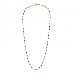 Collier chaîne fine plaqué or & Perles de résine noire TAILLE Collier 40 cm