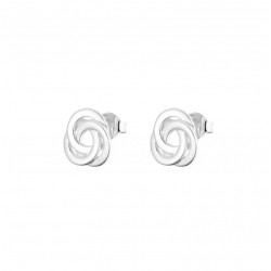 Boucles d'oreilles Puces en argent - Trois cercles emmêlés & plats signées CANYON