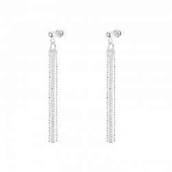 Boucles d'oreilles Pendantes en argent - Puces & 6 chaînes micro-boules signées CANYON