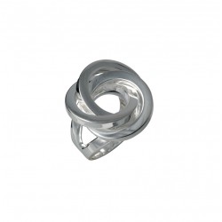 Bague Large en Argent - Anneau & 3 cercles emmêlés plats signée CANYON