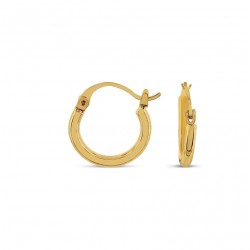 Boucles d'oreilles plaqué or - Créoles tubées plates 1,5 cm signées THEMA