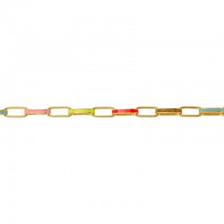 Bracelet chaîne fine PALM BEACH or & Emaillé baguettes multi-couleurs signé Une à Une