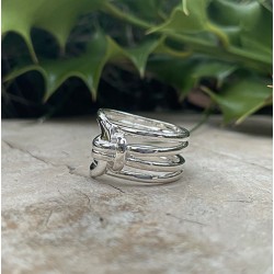 Bague Large en Argent - Anneau en forme de ganse arrondie TAILLE 60