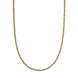 Collier court JAIPUR - Jaserons dorés & Pyrites grises - Une à Une