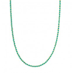 Collier court JAIPUR - Jaserons dorés & Turquoise - Une à Une