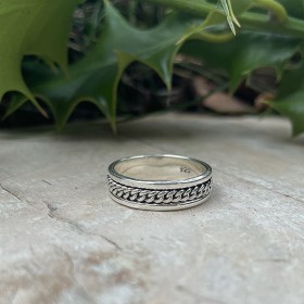 Bague en Argent 5 mm - Anneau lisse & Maille Gourmette  CANYON BIJOUX