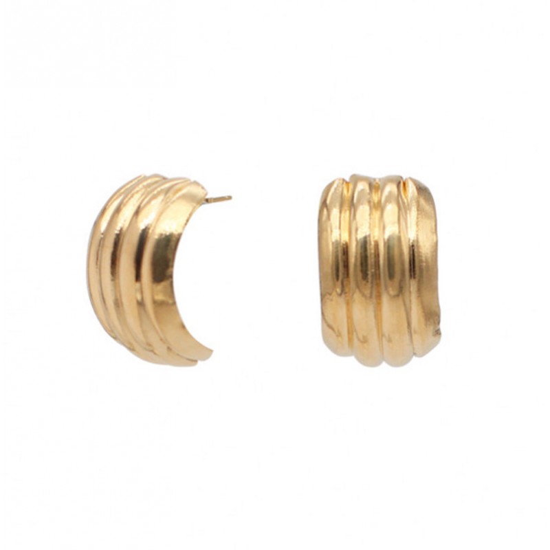 18K or Sur 925 Argent Diamant Accent 30mm Ovales Boucles D'Oreilles